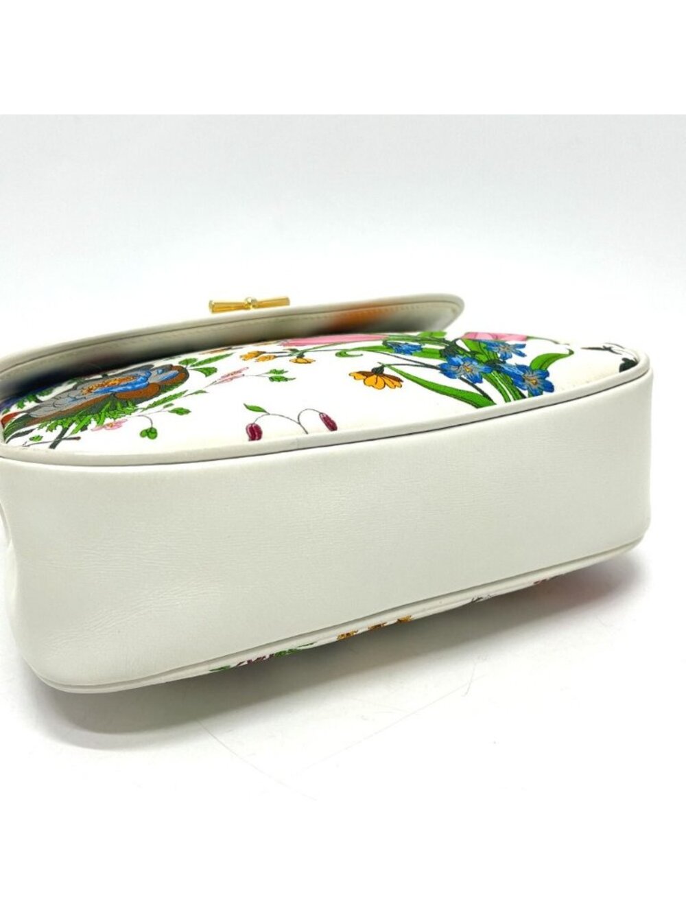 Gucci Handbag Flora Canvas Leather White Multi - Picture 5 of 9